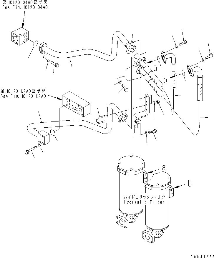 Excavators Komatsu / PC800LC-8K S/N K50001-UP(pc800lcu) / MAIN VALVE RETURN PIPING (HOSE)(005019 : H0330-01A0)