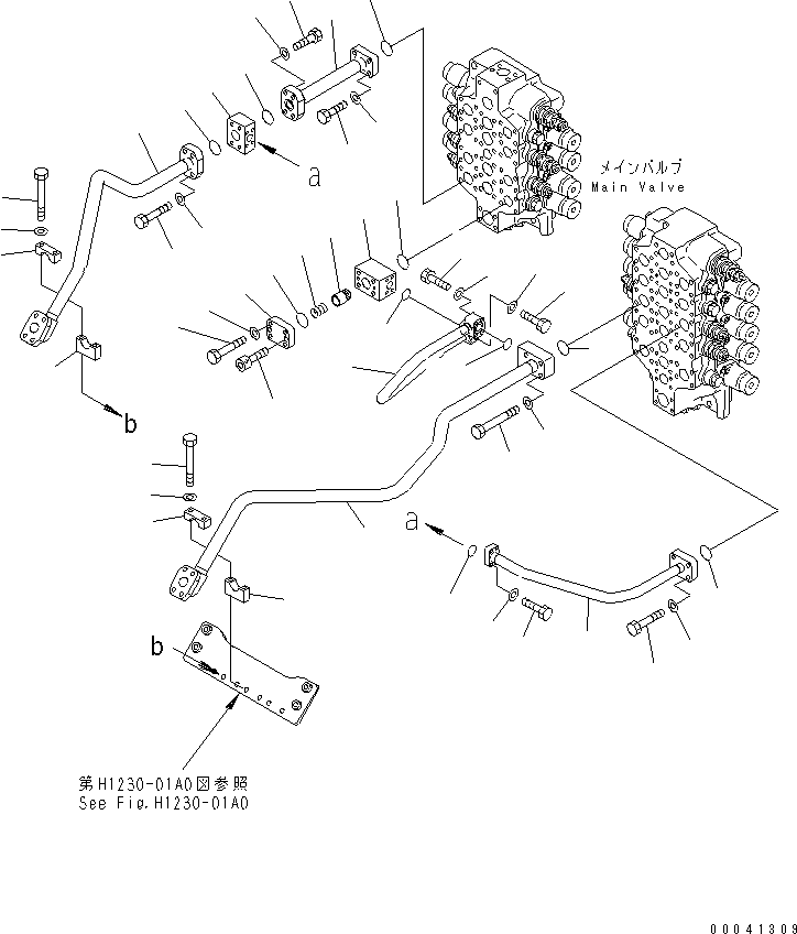 Excavators Komatsu / PC800LC-8K S/N K50001-UP(pc800lcu) / VALVE DELIVERY PIPING (ARM)(005029 : H1221-01A0)