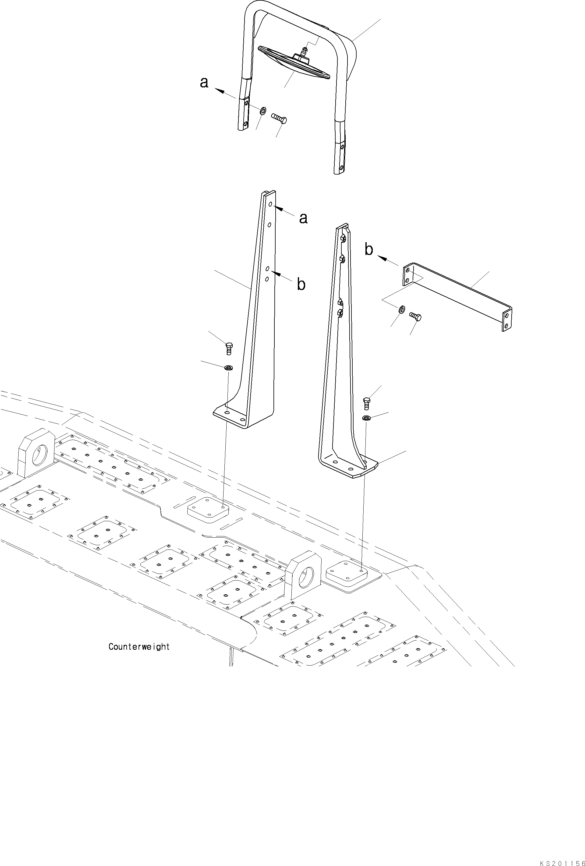Excavators Komatsu / PC800LC-8K S/N K50001-UP(pc800lcu) / REAR VIEW MIRROR, COUNTERWEIGHT(008016 : M1430-01A0)