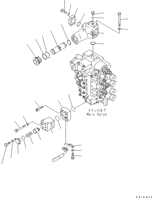 Excavators Komatsu / PC800SE-6-AM S/N 30001-UP(pc800s0r) / MAIN VALVE (4-SPOOL VALVE) (LIFT CHECK VALVE AND INLINE FILTER)(#31001-)(150090 : H0120-04A1)