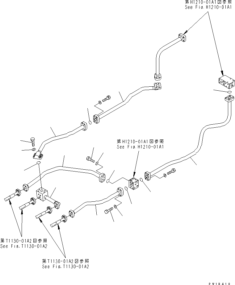 Excavators Komatsu / PC800SE-6-AM S/N 30001-UP(pc800s0r) / VALVE DELIVERY PIPING (BOOM) (FRAME SIDE)(#31001-)(150260 : H1210-02A1)