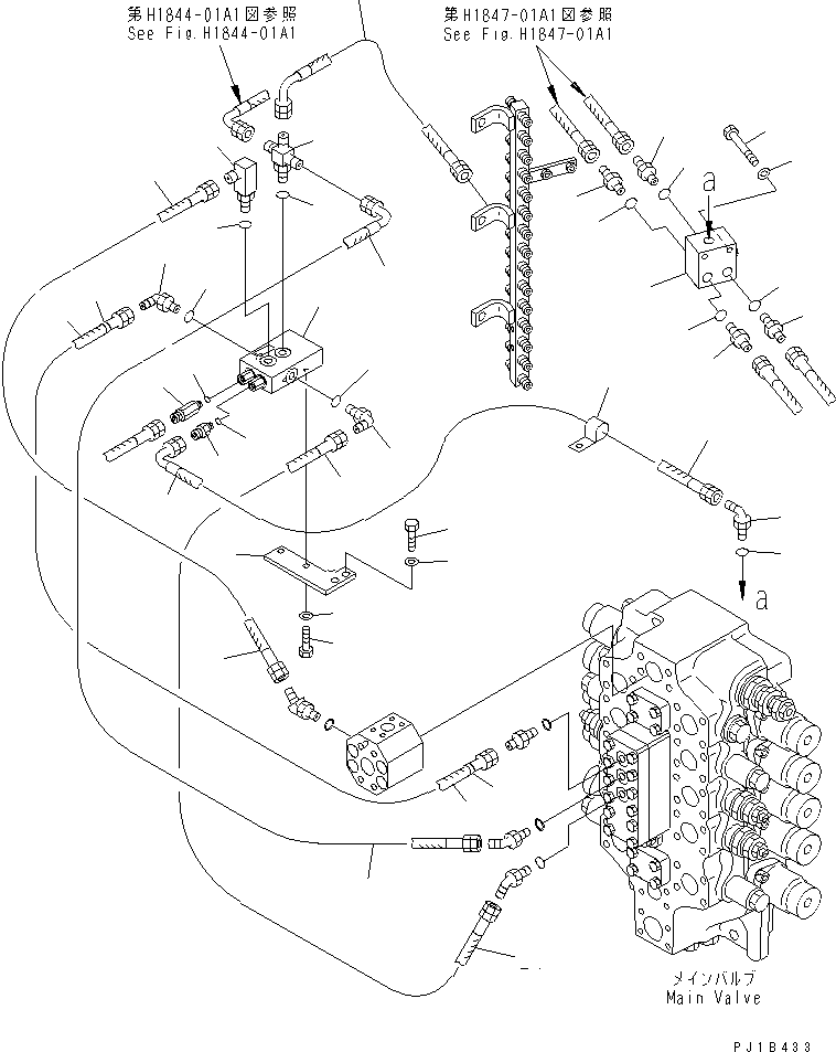 Excavators Komatsu / PC800SE-6-AM S/N 30001-UP(pc800s0r) / SHUTTLE VALVE LINE(#31001-)(150440 : H1833-01A3)