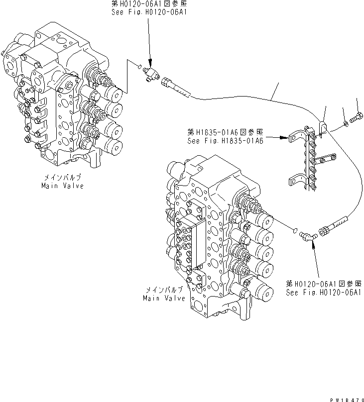 Excavators Komatsu / PC800SE-6-AM S/N 30001-UP(pc800s0r) / PPC HEAVY LIFT LINE(#31001-)(150530 : H1850-01A1)