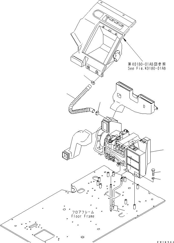 Excavators Komatsu / PC800SE-6-AM S/N 30001-UP(pc800s0r) / FLOOR FRAME (PPC VALVE) (WITH AIR CONDITIONER)(#31001-)(210440 : K1110-13B7)