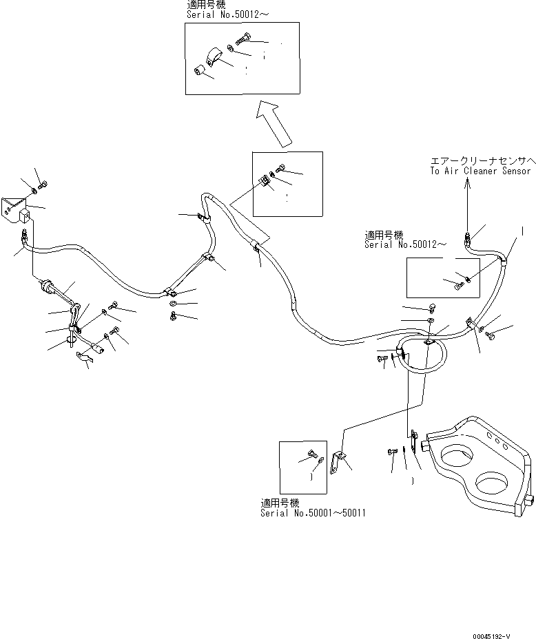 Komatsu parts book diagram for PC800SE-8 S/N 50001-UP (ecot3): ENGINE MOUNTING (AIR CLEANER SENSOR)(#50001-55000)