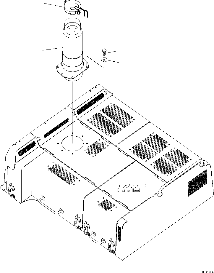Komatsu parts book diagram for PC800SE-8 S/N 50001-UP (ecot3): EXHAUST PIPE (EU SPEC.)(#55001-)