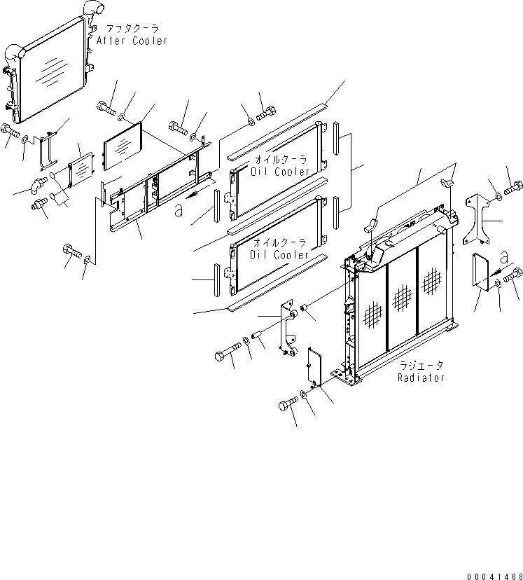 Komatsu parts book diagram for PC800SE-8 S/N 50001-UP (ecot3): COOLING (CONDENSER FOR AIR CONDITIONER ? OIL COOLER FOR FUEL)