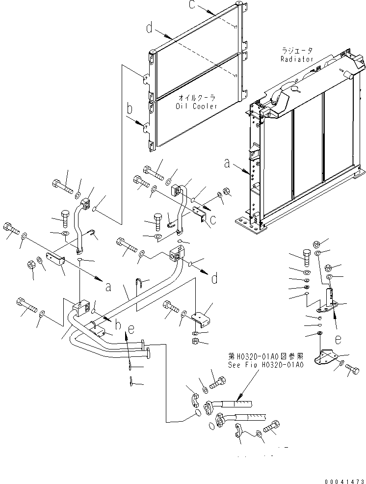 Komatsu parts book diagram for PC800SE-8 S/N 50001-UP (ecot3): COOLING (OIL COOLER PIPING)