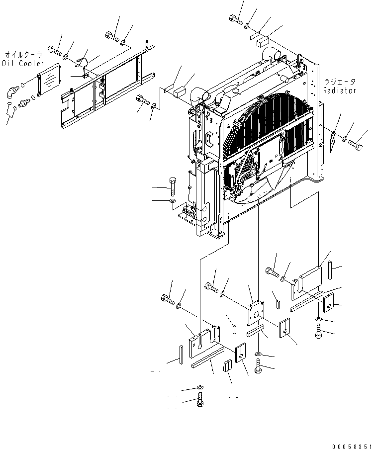 Komatsu parts book diagram for PC800SE-8 S/N 50001-UP (ecot3): COOLING (SENSOR AND COVER) (WITH 75A ALTERNATOR)(#50037-)