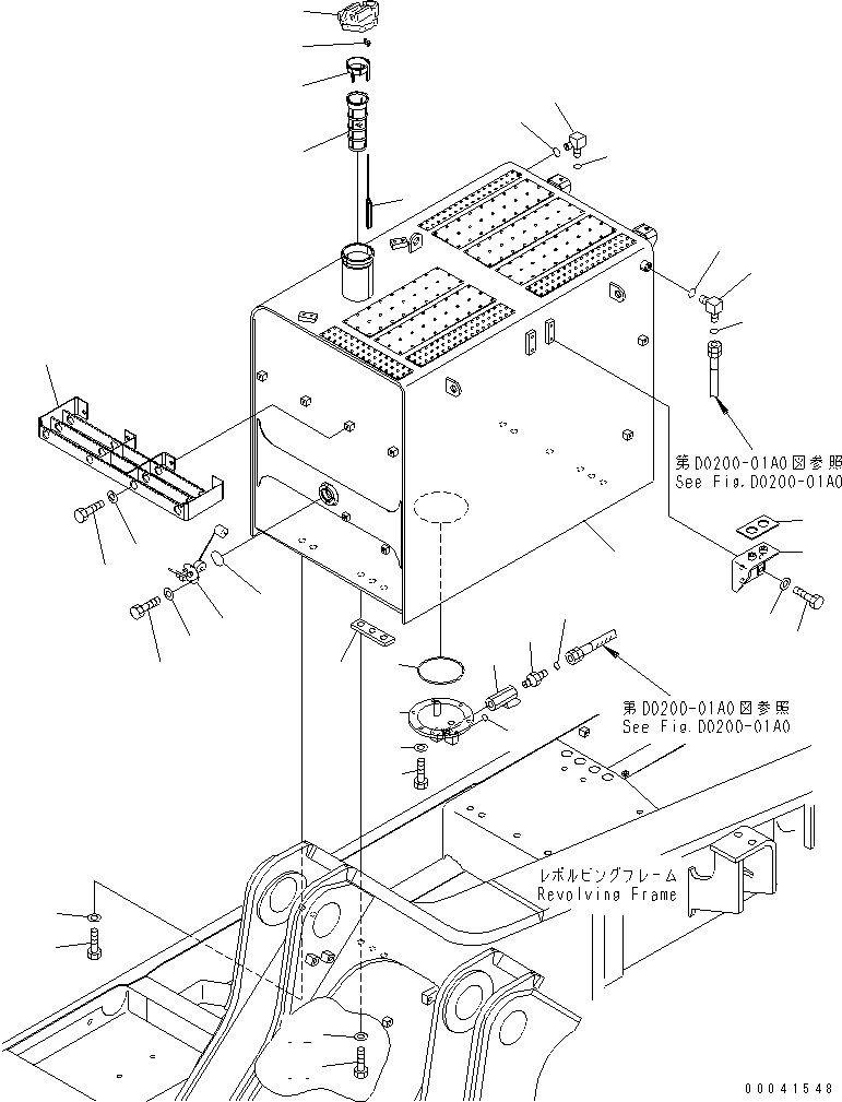 Komatsu parts book diagram for PC800SE-8 S/N 50001-UP (ecot3): FUEL TANK(#50001-55067)