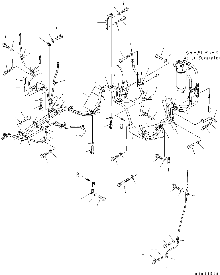 Komatsu parts book diagram for PC800SE-8 S/N 50001-UP (ecot3): FUEL PIPING (BRACKET AND CLIP)(#50001-50024)