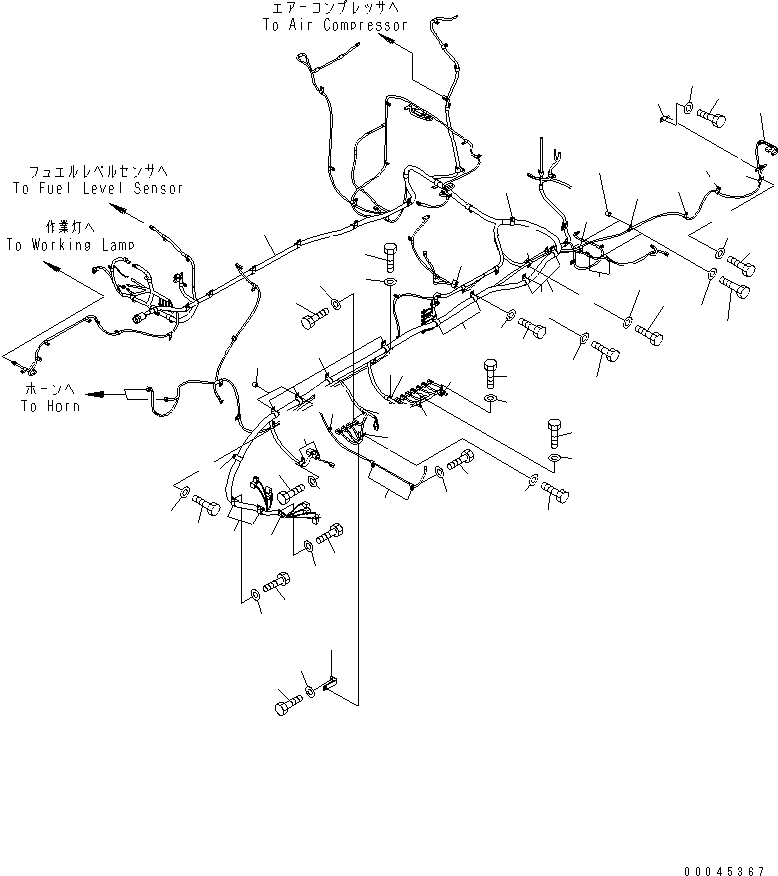 Komatsu parts book diagram for PC800SE-8 S/N 50001-UP (ecot3): WIRING HARNESS (MAIN HARNESS) (HARNESS AND CLIP) (LEFT DECK) (1/2)(#50004-55000)