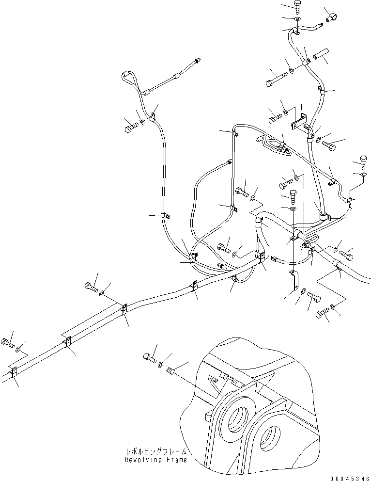 Komatsu parts book diagram for PC800SE-8 S/N 50001-UP (ecot3): WIRING HARNESS (MAIN HARNESS) (CLIP) (RIGHT DECK) (REAR)(#50004-)