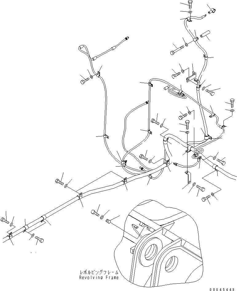 Komatsu parts book diagram for PC800SE-8 S/N 50001-UP (ecot3): WIRING HARNESS (MAIN HARNESS) (CLIP) (RIGHT DECK) (REAR) (WITH DRIFT PREVENTION VALVE)