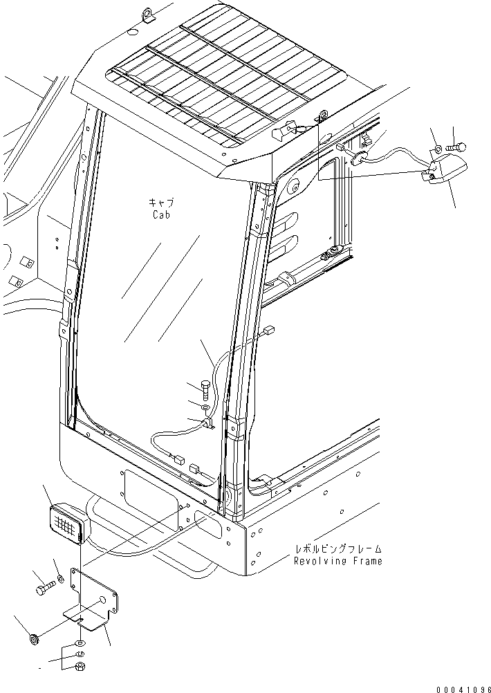 Komatsu parts book diagram for PC800SE-8 S/N 50001-UP (ecot3): STEP LAMP AND FLASH LAMP (WITH TOP GUARD)