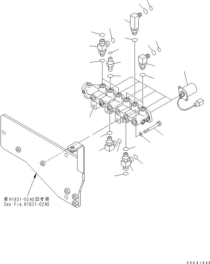 Excavators Komatsu / PC800SE-8 S/N 50001-UP (ecot3)(pc800s2c) / SOLENOID VALVE (VALVE)(#50001-55000)(150580 : H1831-01A0)