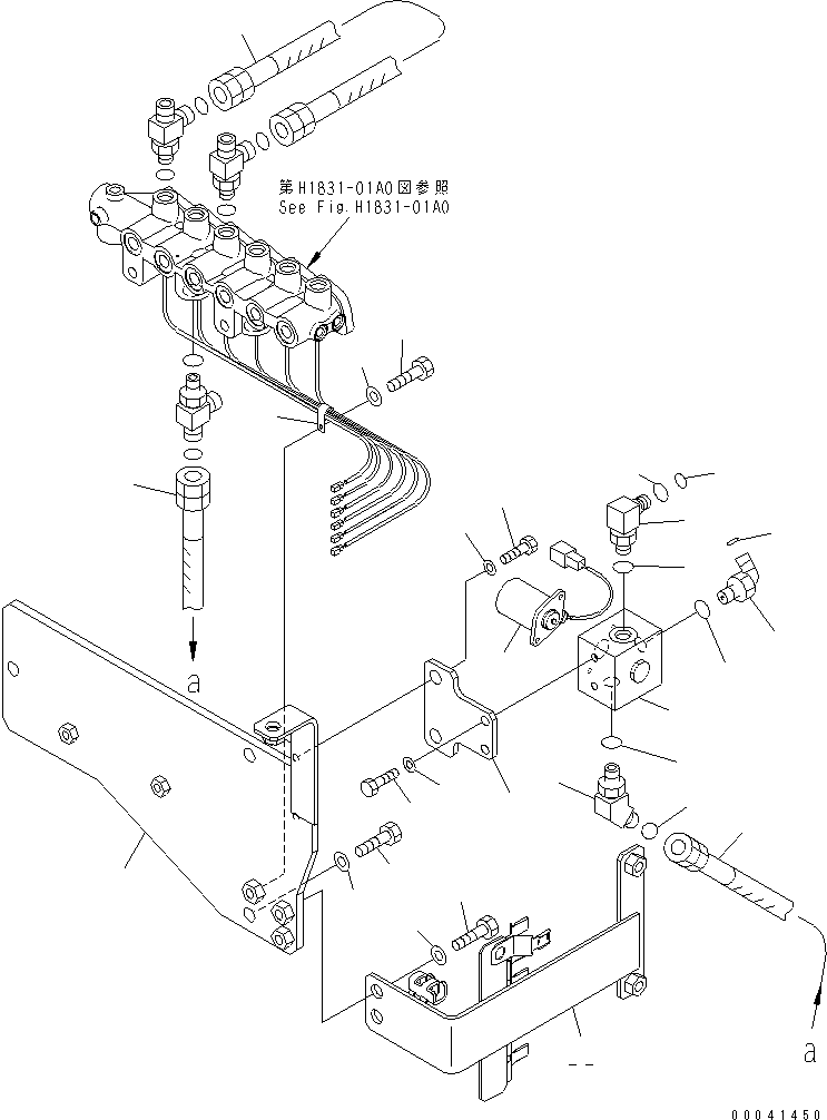 Komatsu parts book diagram for PC800SE-8 S/N 50001-UP (ecot3): SOLENOID VALVE (SWING PRIORITY VALVE AND HOSE)(#50001-55000)