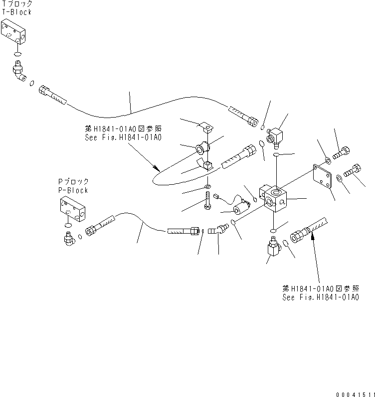 Excavators Komatsu / PC800SE-8 S/N 50001-UP (ecot3)(pc800s2c) / PPC PUMP PIPING (PPC LOCK SOLENOID)(150700 : H1841-02A0)