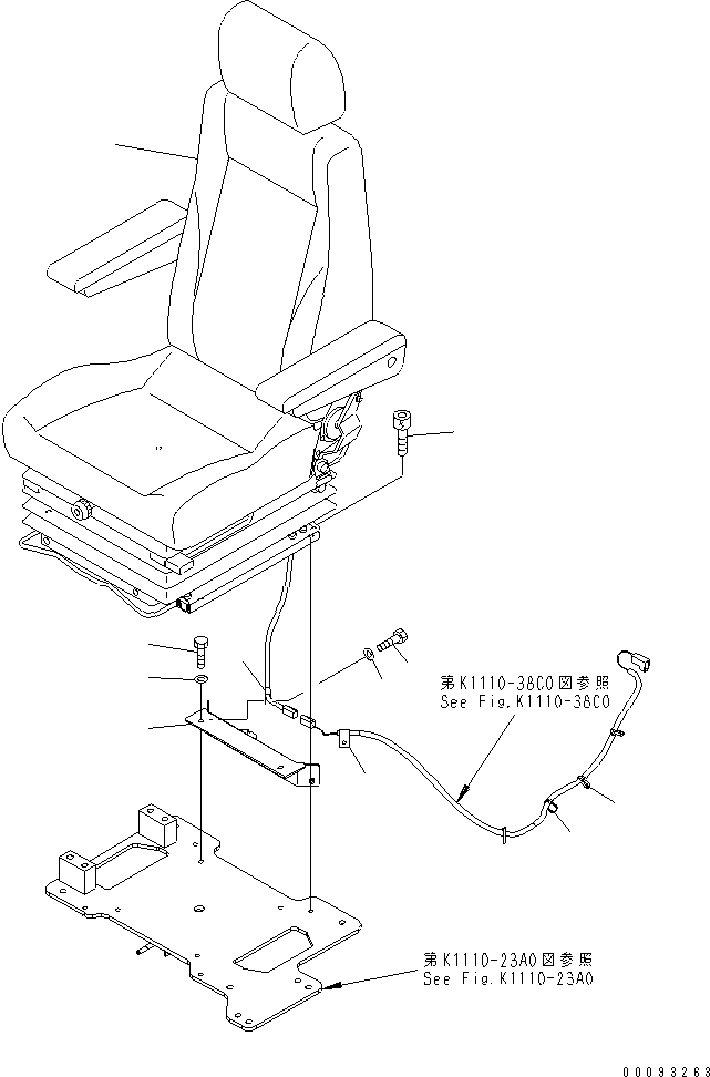 Komatsu parts book diagram for PC800SE-8 S/N 50001-UP (ecot3): OPERATOR'S SEAT (AIR SUSPENSION TYPE)(#55269-)