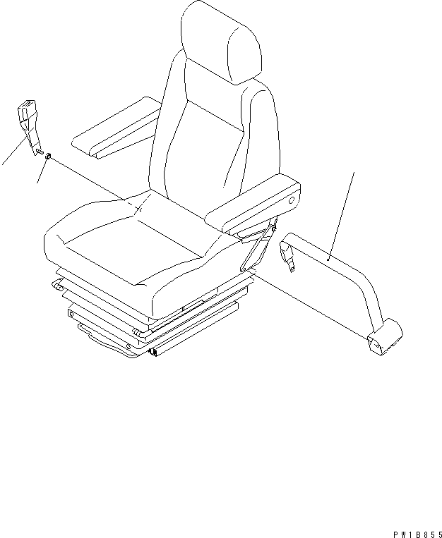 Komatsu parts book diagram for PC800SE-8 S/N 50001-UP (ecot3): SEAT BELT (48MM WIDE)
