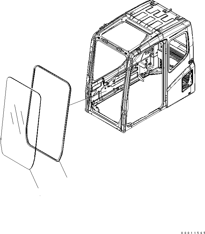 Komatsu parts book diagram for PC800SE-8 S/N 50001-UP (ecot3): FLOOR FRAME (OPERATOR'S CAB) (FRONT WINDOW) (QUARRY SPEC.)(#55001-)