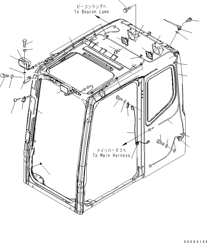 Komatsu parts book diagram for PC800SE-8 S/N 50001-UP (ecot3): FLOOR FRAME (OPERATOR'S CAB) (ELECTRICAL) (RADIO)(#55228-)