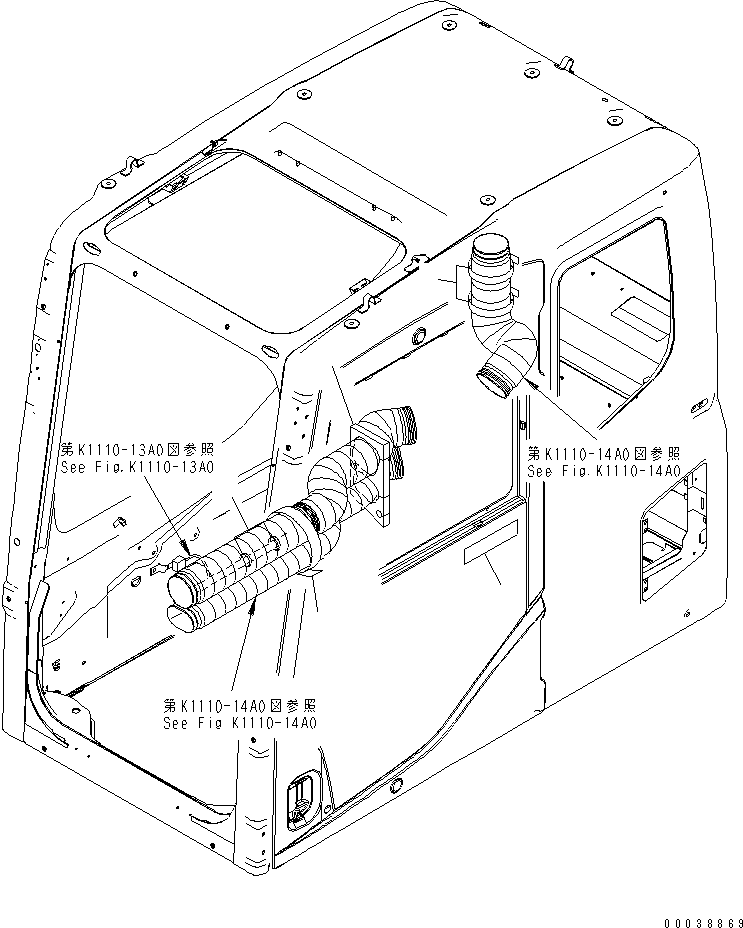 Komatsu parts book diagram for PC800SE-8 S/N 50001-UP (ecot3): FLOOR FRAME (OPERATOR'S CAB) (CLAMP AND PLATE)(#50001-55000)