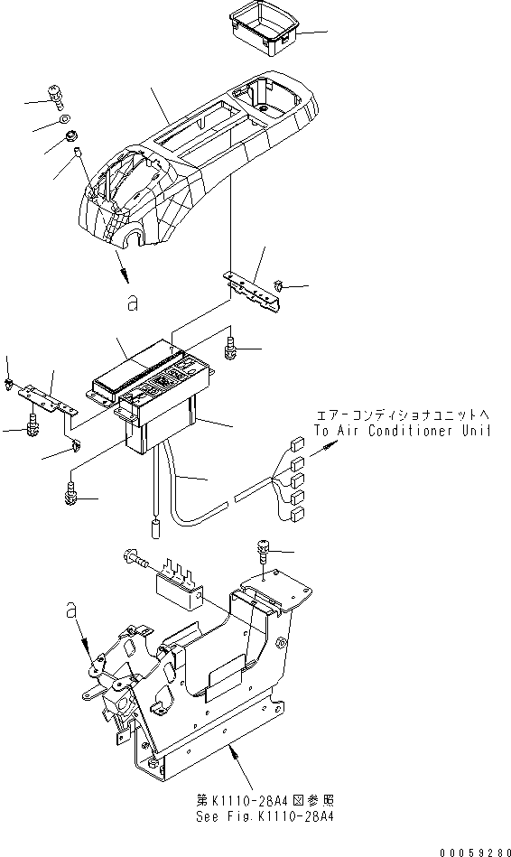 Komatsu parts book diagram for PC800SE-8 S/N 50001-UP (ecot3): FLOOR FRAME (OPERATOR'S CAB) (CONSOLE ? L.H.) (UPPER) (WITH AIR CONDITIONER)(#55001-)