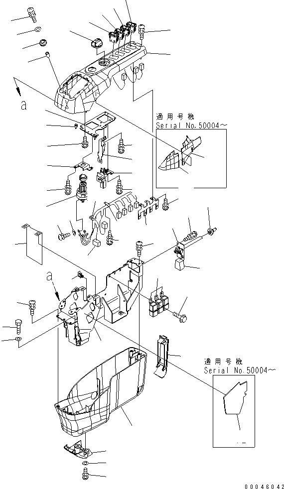 Komatsu parts book diagram for PC800SE-8 S/N 50001-UP (ecot3): FLOOR FRAME (OPERATOR'S CAB) (CONSOLE ? R.H.) (WITH BOOM SHOCKLESS CONTROL SWITCH)