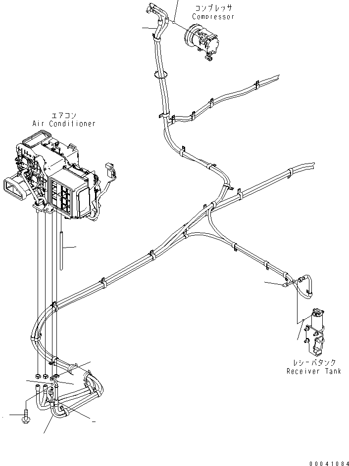 Komatsu parts book diagram for PC800SE-8 S/N 50001-UP (ecot3): FLOOR FRAME (OPERATOR'S CAB) (AIR CONDITIONER HOSE)