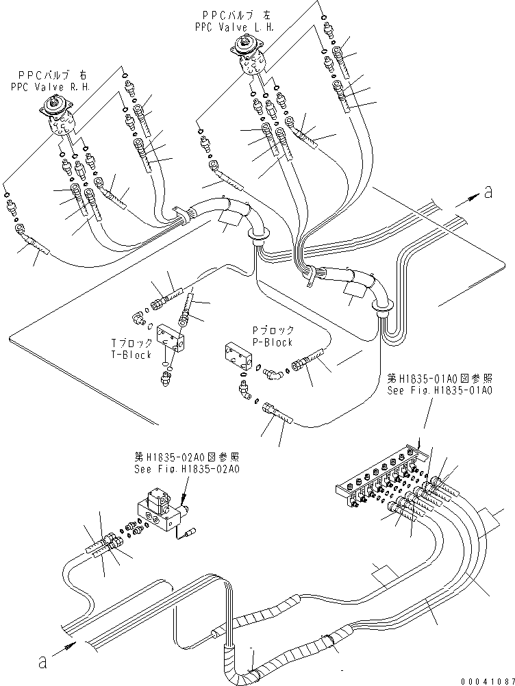 Komatsu parts book diagram for PC800SE-8 S/N 50001-UP (ecot3): FLOOR FRAME (OPERATOR'S CAB) (PPC HOSE) (2/2) (FOR BOOM SHOCKLESS)