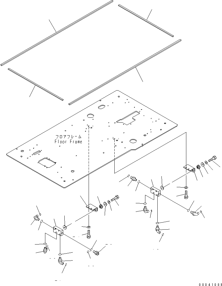 Komatsu parts book diagram for PC800SE-8 S/N 50001-UP (ecot3): FLOOR FRAME (OPERATOR'S CAB) (P AND T BLOCK ? SEAL)