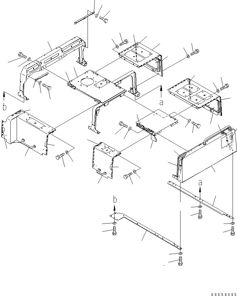 Komatsu parts book diagram for PC800SE-8 S/N 50001-UP (ecot3): HOOD (FRAME AND COVER) (EU SPEC.)(#55001-)