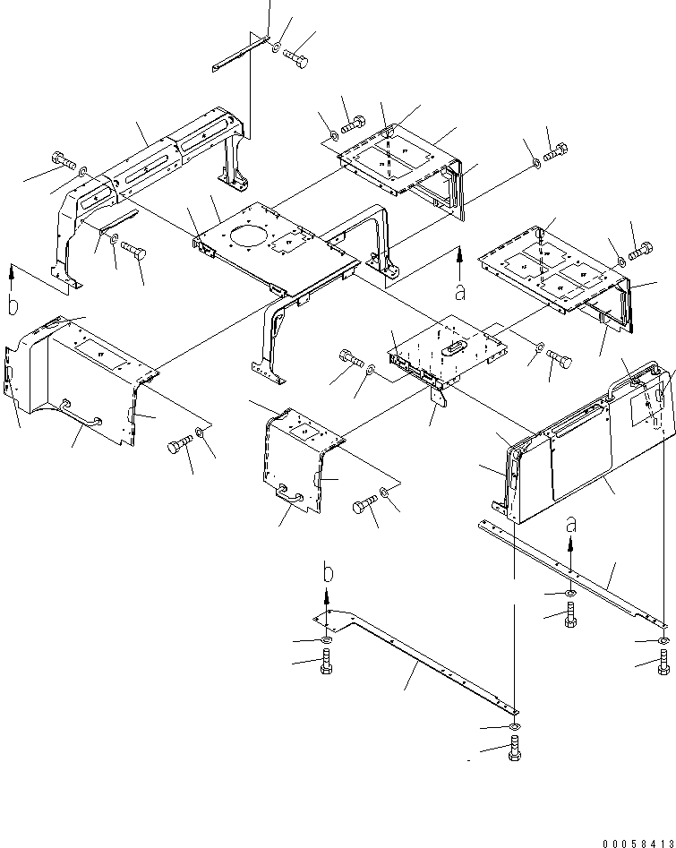 Komatsu parts book diagram for PC800SE-8 S/N 50001-UP (ecot3): HOOD (FRAME AND COVER) (SANDY AND DUSTY TERRAIN SPEC.) (EU SPEC.)(#55001-)