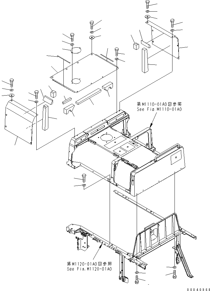 Komatsu parts book diagram for PC800SE-8 S/N 50001-UP (ecot3): HOOD (COVER ? R.H.)