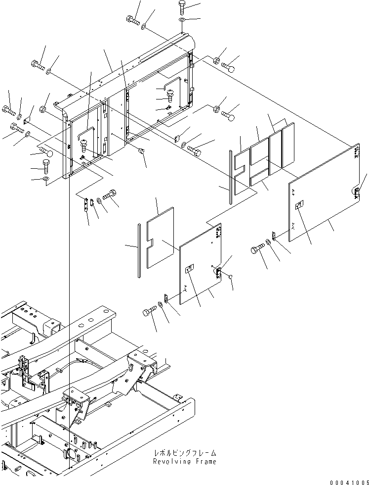 Komatsu parts book diagram for PC800SE-8 S/N 50001-UP (ecot3): DOOR (L.H.) (MACHINE CAB)(#55001-)