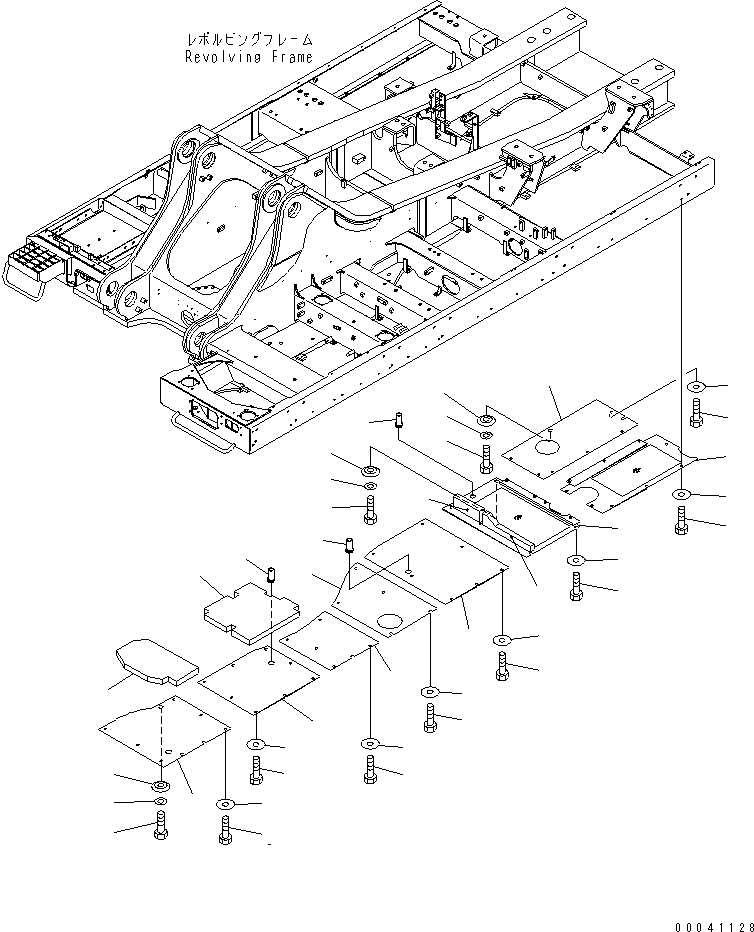 Komatsu parts book diagram for PC800SE-8 S/N 50001-UP (ecot3): UNDER COVER (HEAVY DUTY) (REVOLVING FRAME) (L.H.)