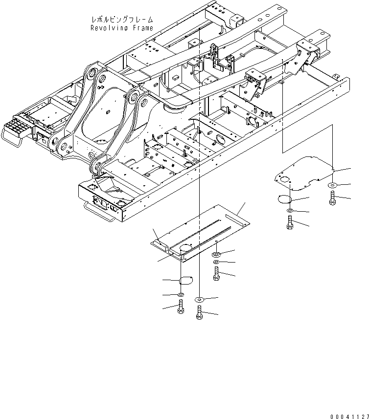 Komatsu parts book diagram for PC800SE-8 S/N 50001-UP (ecot3): UNDER COVER (REVOLVING FRAME) (CENTER AND R.H.)(#50001-55000)