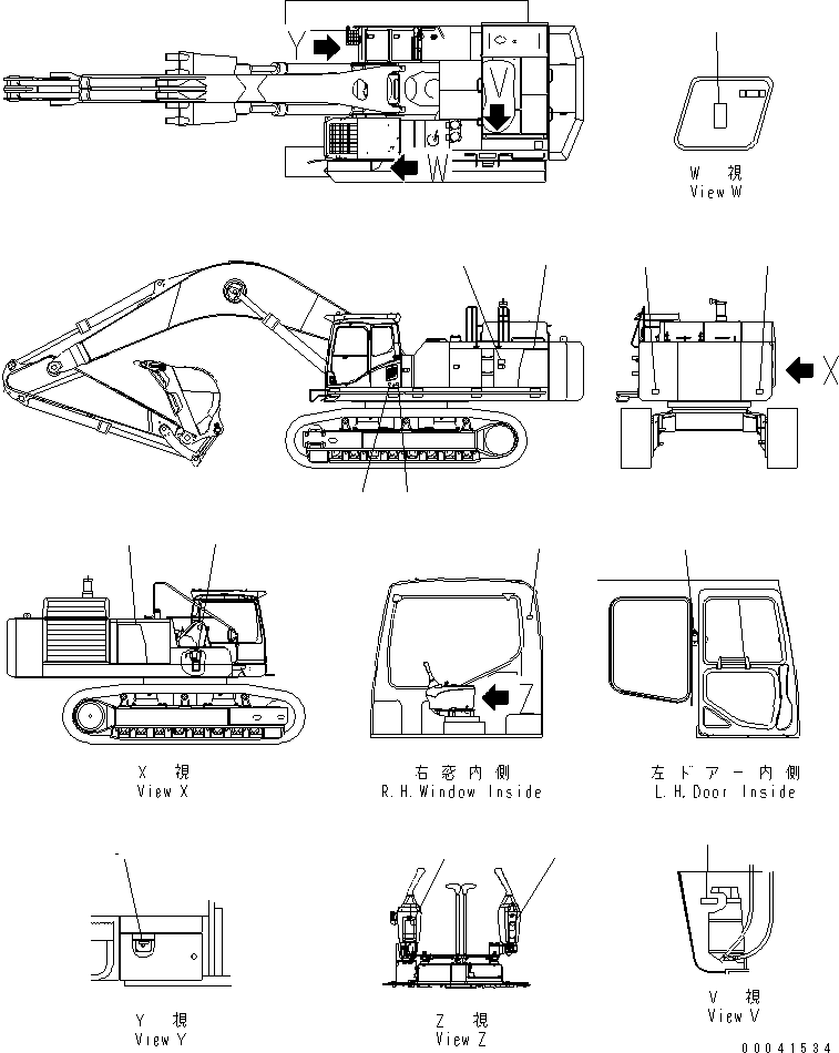 Komatsu parts book diagram for PC800SE-8 S/N 50001-UP (ecot3): MARKS AND PLATES (PLATE AND SYMBOL MARK) (ENGLISH) (FOR EU NEW ARRANGEMENT 2) (SE)(#50001-50001)
