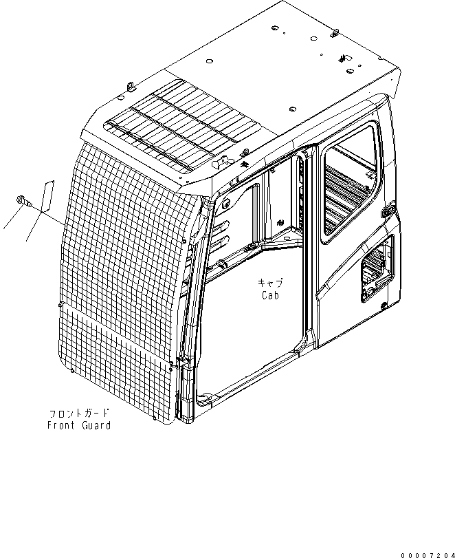 Komatsu parts book diagram for PC800SE-8 S/N 50001-UP (ecot3): CAUTION PLATE (FOR FRONT GUARD) (ENGLISH)(#50001-55312)