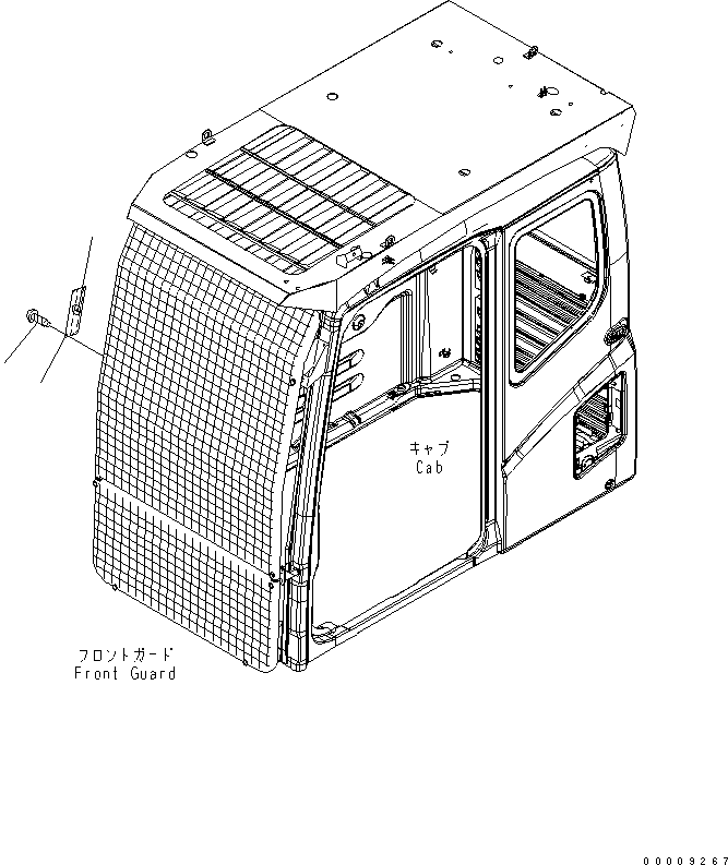 Komatsu parts book diagram for PC800SE-8 S/N 50001-UP (ecot3): CAUTION PLATE (FOR FRONT GUARD) (FRENCH)