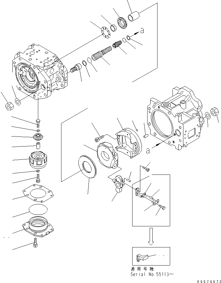 Komatsu parts book diagram for PC800SE-8 S/N 50001-UP (ecot3): MAIN PUMP (6/15)(#50001-55221)