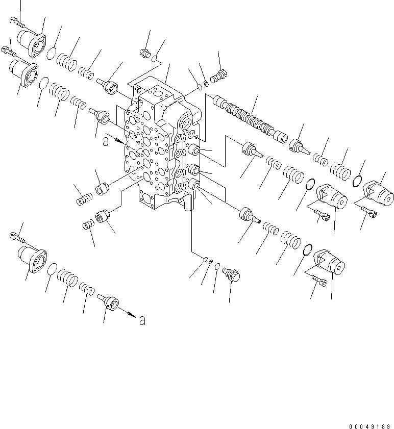 Komatsu parts book diagram for PC800SE-8 S/N 50001-UP (ecot3): MAIN VALVE (4-SPOOL) (FOR USA) (1/7)