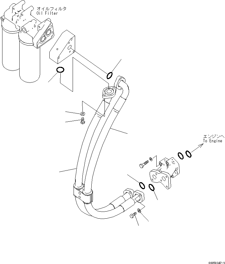 Excavators Komatsu / PC800SE-8R S/N 60001-UP (W/O EGR)(pc800s3c) / ENGINE MOUNTING (OIL FILTER PIPING) (HOSE)(030040 : B0100-02A0)