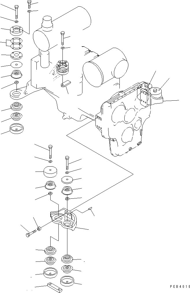 Excavators Komatsu / PC800SE-6 S/N 30001-UP(pc800sec) / ENGINE MOUNTING(#30001-30999)(030010 : B0100-01A0)