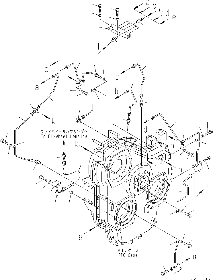 Excavators Komatsu / PC800SE-6 S/N 30001-UP(pc800sec) / POWER TAKE OFF (LUBRICATION PIPING)(#30175-30999)(030110 : B0600-04A0A)