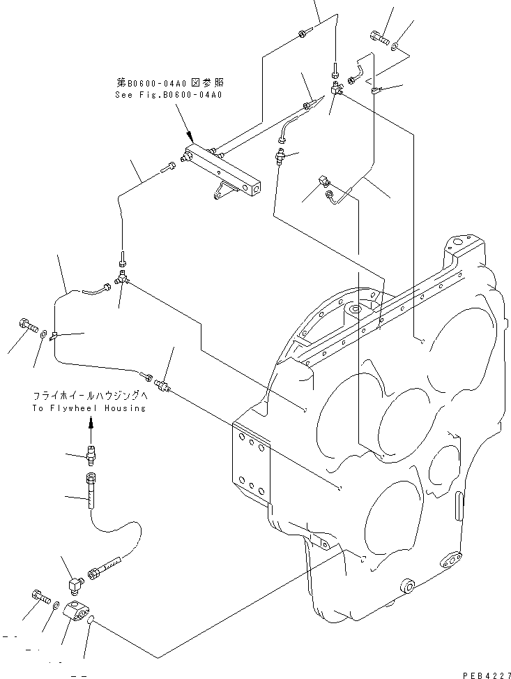 Excavators Komatsu / PC800SE-6 S/N 30001-UP(pc800sec) / POWER TAKE OFF (PIPING) (LUBRICATION) (2/2)(#30001-30174)(030120 : B0600-05A0)