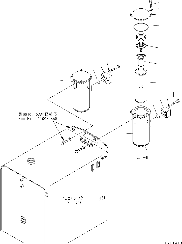 Excavators Komatsu / PC800SE-6 S/N 30001-UP(pc800sec) / FUEL TANK (FILTER) (1/2)(#30200-30999)(090060 : D0100-02A0)