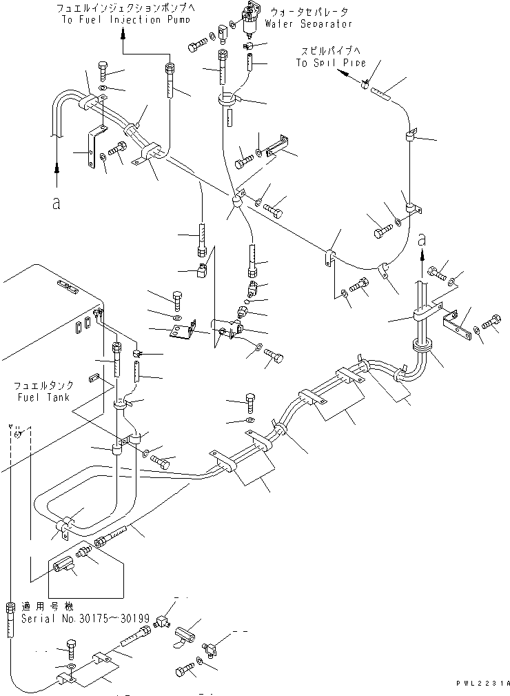 Excavators Komatsu / PC800SE-6 S/N 30001-UP(pc800sec) / FUEL LINE (COLD WEATHER A SPEC.) (WITH WATER SEPARATOR)(#30093-30999)(090120 : D0200-01A3)