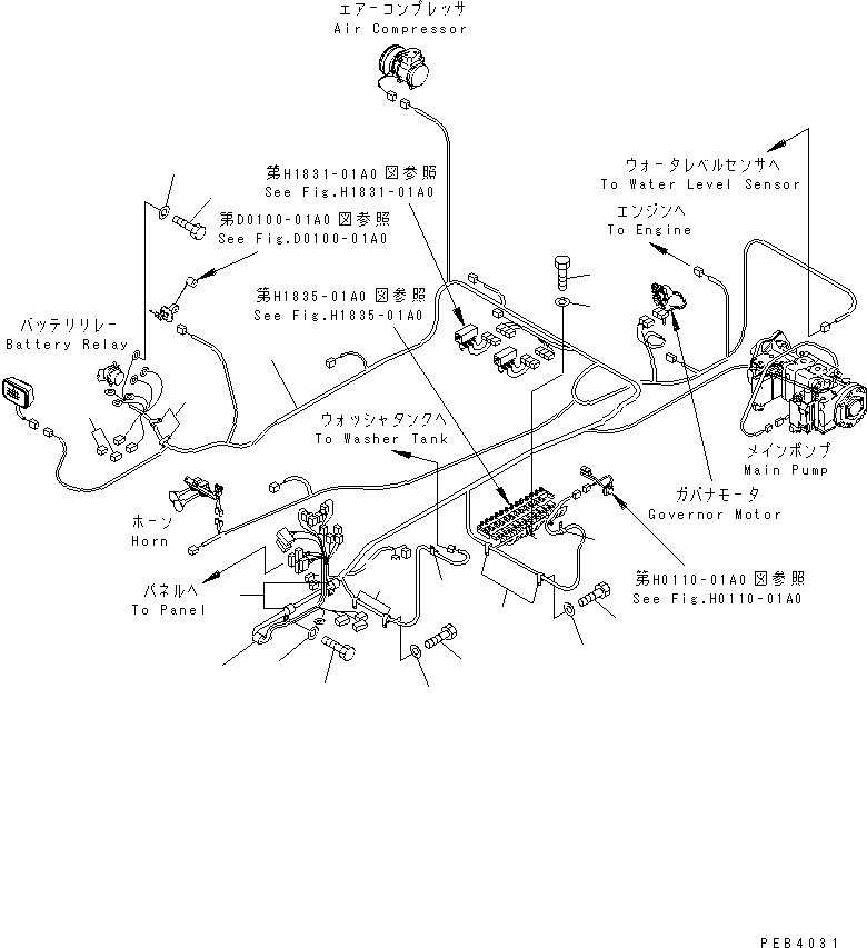 Excavators Komatsu / PC800SE-6 S/N 30001-UP(pc800sec) / WIRING (MAIN HARNESS ? WIRING) (BACKHOE)(#30001-30174)(120070 : E0200-02A0)